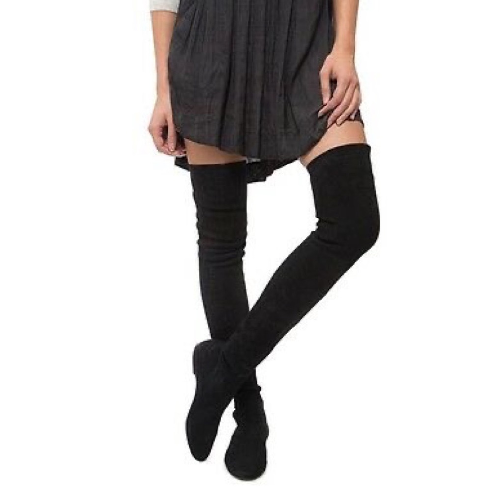 Isabel Marant Brenna Over-The-Knee Black Suede Boots - Picture 3 of 8
